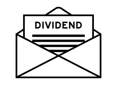 Envelope and letter sign with word dividend as the headline clipart