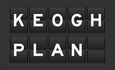 Gri arkaplanda kelime keogh planı olan siyah renk analog çevirme tahtası