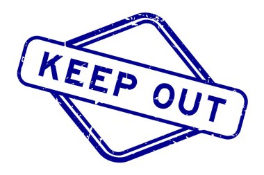 Grunge mavisi beyaz arka planda lastik mühür damgası sözcüğünü uzak tut