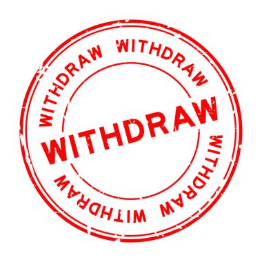 Grunge kırmızısı beyaz arka planda lastik mühür kelimesini geri çek