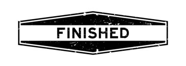 Grunge siyah bitirilmiş kelime altıgen lastik mühür beyaz arka planda