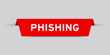 Gri arkaplanda kelime phishing ile kırmızı etiket eklendi