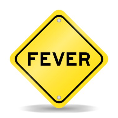 Beyaz zemin üzerinde kelime humması olan sarı renk taşıma işareti