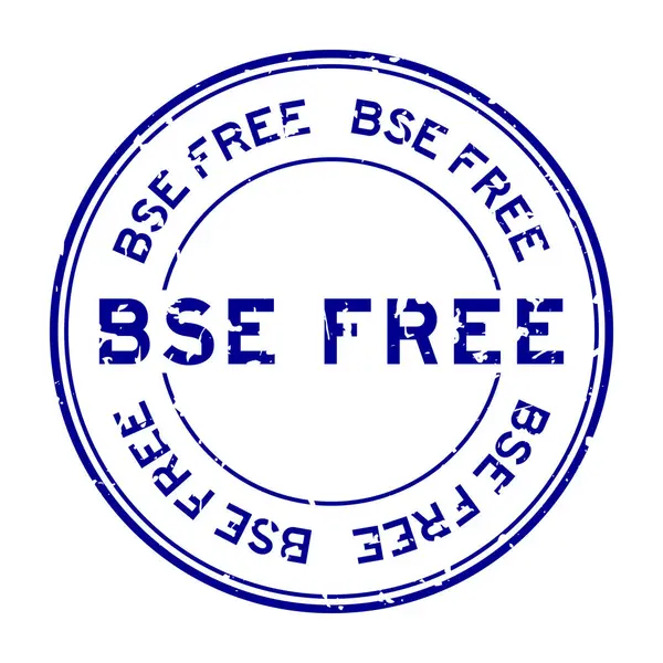 stock vector Grunge blue BSE (bovine spongiform encephalopathy) free word round rubber seal stamp on white background