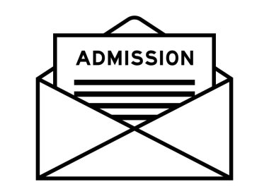 Envelope and letter sign with word admission as the headline clipart