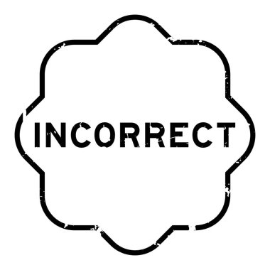 Grunge siyah sözcüğü yanlış beyaz arka planda kauçuk mühür