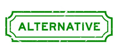 Grunge yeşil kelime beyaz arka planda lastik mühür