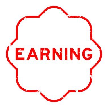 Grunge Red arka planda lastik mühür kazandı.