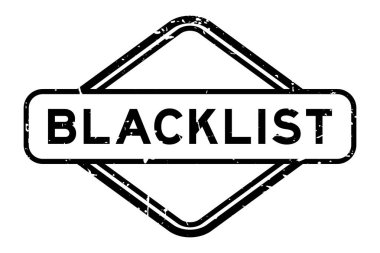 Grunge kara liste kelime beyaz arka planda lastik mühür