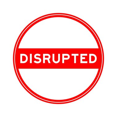 Beyaz arkaplanda kırmızı renkli mühür etiketi bozulmuş