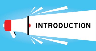 Mavi arkaplanda beyaz afiş ile kelime tanıtımı ile renk megafonu simgesi