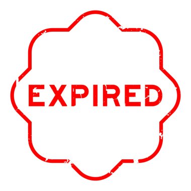 Grunge kırmızı sözcüğün beyaz arka planda süresi dolmuş mühür mührü