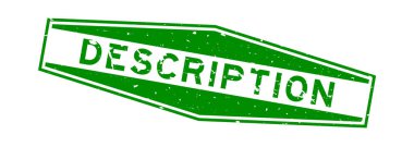 Grunge yeşil kelime altıgen lastik mühür beyaz arka planda