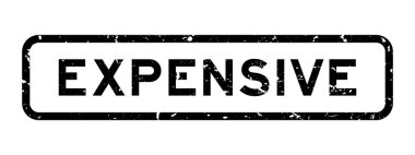 Grunge siyah pahalı word kare lastik mühür damgası beyaz arka plan üzerinde