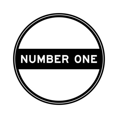 Beyaz arkaplanda bir numaralı kelimedeki siyah renkli mühür etiketi