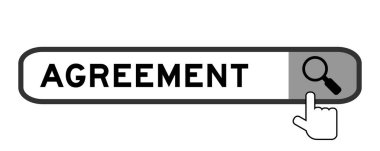 Beyaz arkaplanda büyüteç simgesini devretme ile kelime anlaşmasında arama paneli