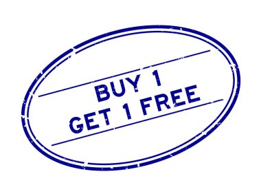 Grunge blue bir alana bir bedava kelime oval lastik mühür beyaz arka planda