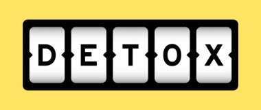 Sarı arkaplan ile slot pankartımda kelime detoksunda siyah renk