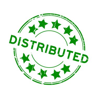 Grunge yeşili. Beyaz arka planda lastik mühür damgası var.