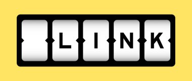 Sarı arkaplan ile slot flamasında kelime bağlantısında siyah renk