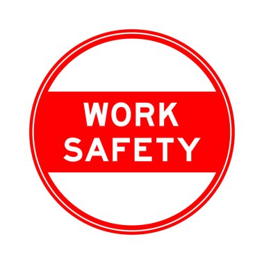 Beyaz arkaplanda kelime güvenliği için kırmızı renkli yuvarlak mühür etiketi