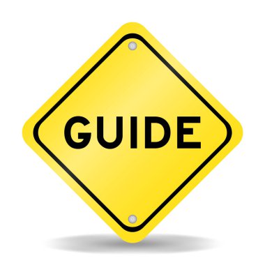 Beyaz arkaplanda kelime rehberi olan sarı renk taşıma işareti