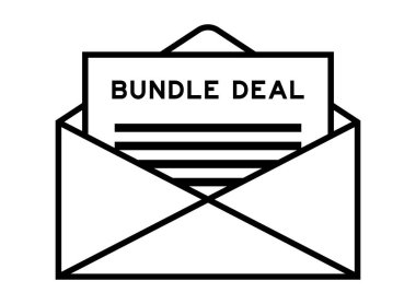 Envelope and letter sign with word bundle deal as the headline clipart