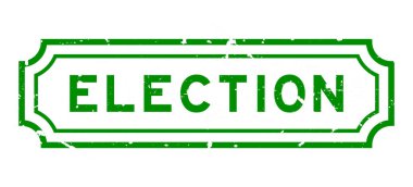 Beyaz arka planda homurdanan yeşil seçim kelimesi damgası