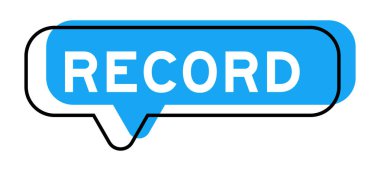 Konuşma pankartı ve mavi tonda beyaz arkaplanda kelime kaydı