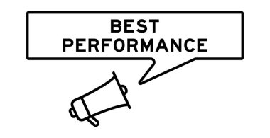 Konuşma baloncuklu megafon simgesi beyaz arkaplandaki en iyi performans