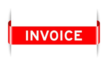 Beyaz arkaplanda kelime faturası olan kırmızı etiket etiketi eklendi