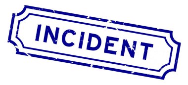 Grunge blue olay sözcüğü beyaz arka planda lastik mühür