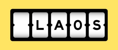 Sarı arkaplanlı slot pankartıyla kelime laolarında siyah renk