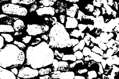 Grunge siyah ve beyaz kaya duvarlı arka plan (vektör). Dekorasyon, yaşlanma veya eski katman için kullan