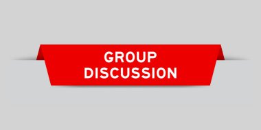 Gri arkaplan üzerinde kelime grubu tartışması olan kırmızı renk eklendi