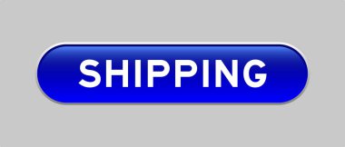 Gri arkaplan üzerinde kelime gönderme ile mavi renk kapsül şekil düğmesi