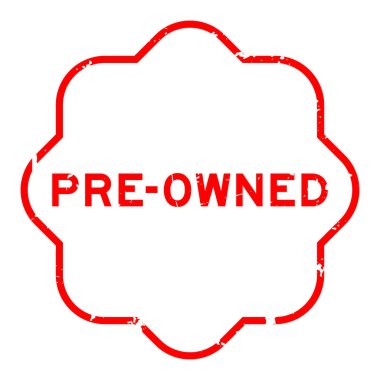 Grunge kırmızı, beyaz arka planda lastik mühür.