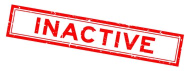 Grunge kırmızı pasif kelime kare kauçuk mühür beyaz arka planda