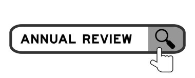 Beyaz arkaplanda büyüteç simgesini devretme ile birlikte yıllık kelime incelemesinde arama paneli