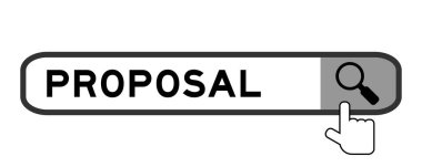 Beyaz arkaplanda büyüteç simgesi ile kelime önerisinde arama paneli