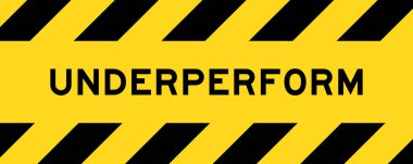 Sarı ve siyah renkli satır çizgili etiket pankartı kelime performansı düşük