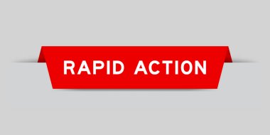 Gri arkaplanda hızlı eylem sözcüğüyle birlikte kırmızı renk eklendi