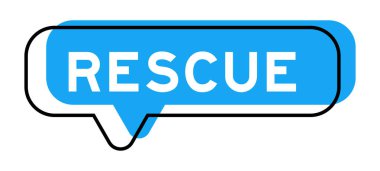 Beyaz arka planda kelime kurtarma ile konuşma pankartı ve mavi gölge