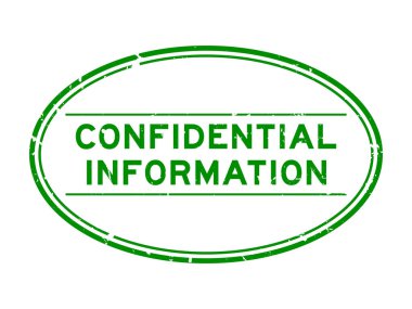 Grunge yeşil gizli bilgi sözcüğü oval lastik mühür beyaz arka planda