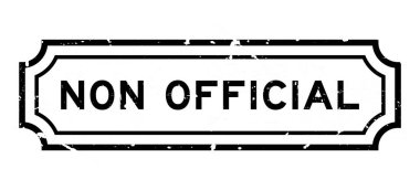 Grunge siyah resmi olmayan kelime beyaz arka planda lastik mühür