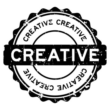 Grunge black creative word round rubber seal stamp on white background