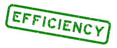 Grunge yeşil verimlilik kelime kare lastik mühür beyaz arka planda