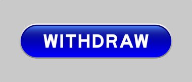 Gri arkaplan üzerinde sözcük çekme ile mavi renk kapsül şekil düğmesi