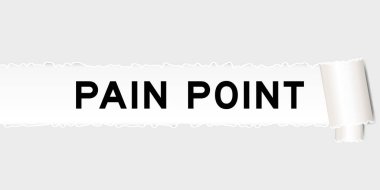 Ripped gray paper background that have word pain point under torn part clipart