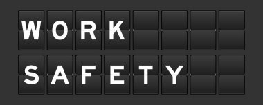 Gri arkaplanda kelime güvenliği olan siyah renk analog çevirme tahtası